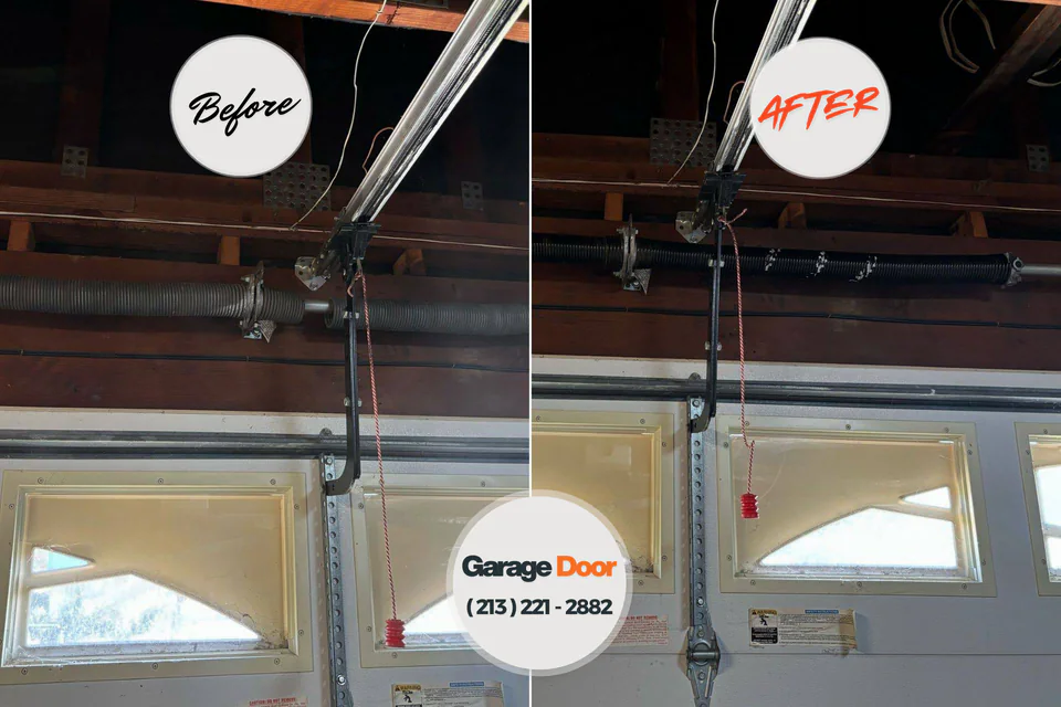 Before and after: garage door repair Carmel-by-the-Sea, CA